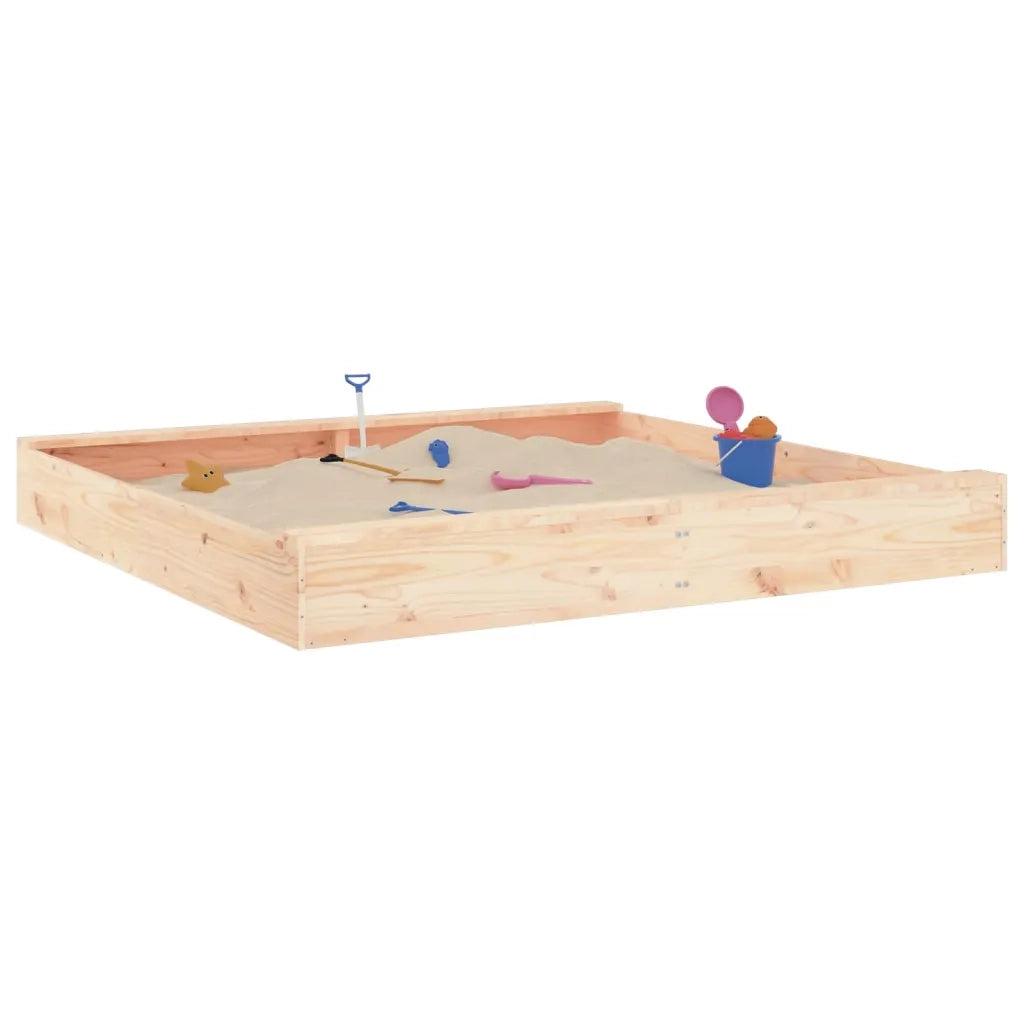Sabbiera con Sedute Quadrata in Legno Massello di Pino 825037