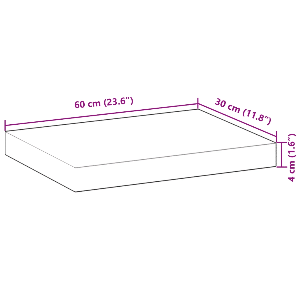Mensole da Parete 2 pz 60x30x4 cm Legno Acacia Non Trattato 3279448