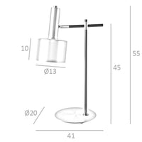 Lampada da tavolo alluminio oro e acciaio nero