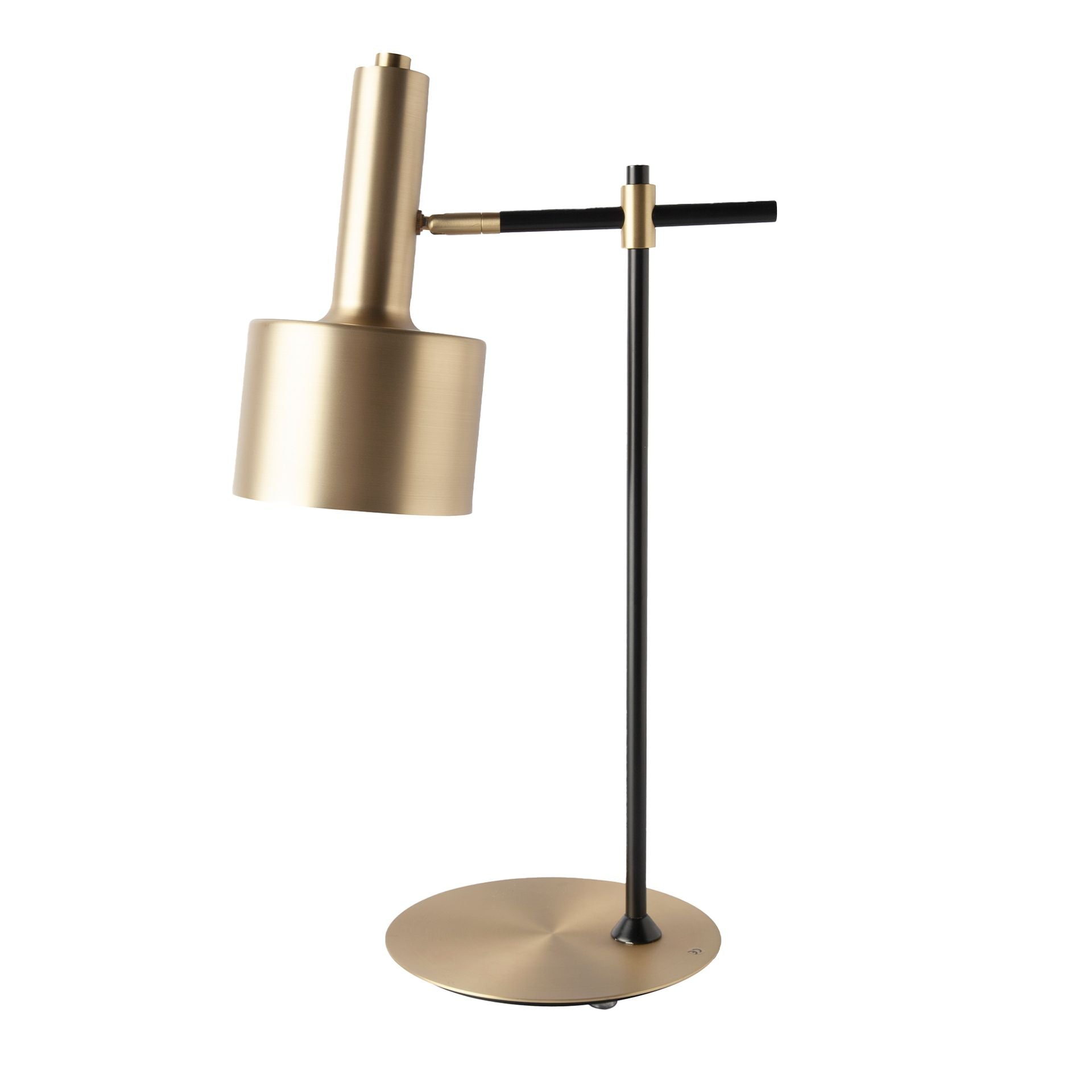 Lampada da tavolo alluminio oro e acciaio nero
