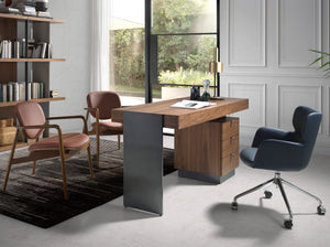 Lampada da tavolo alluminio oro e acciaio nero