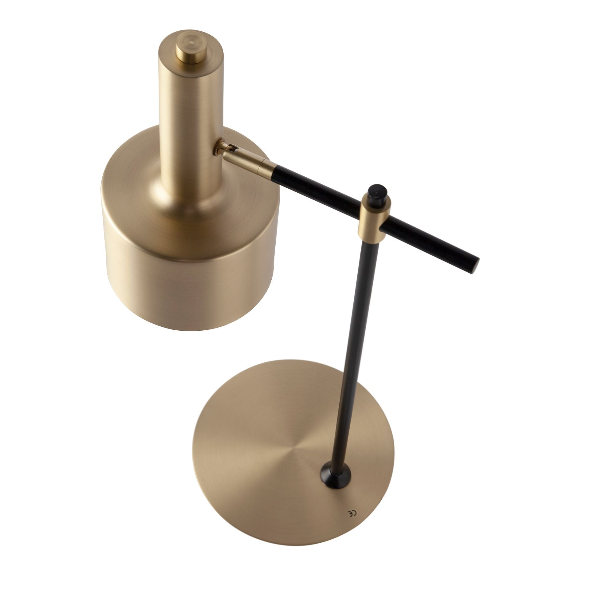 Lampada da tavolo alluminio oro e acciaio nero