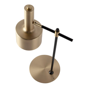 Lampada da tavolo alluminio oro e acciaio nero