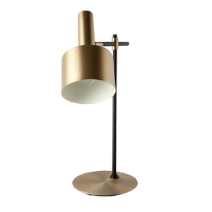 Lampada da tavolo alluminio oro e acciaio nero