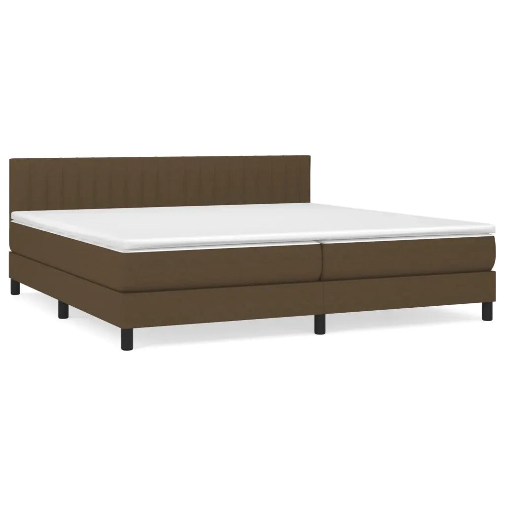 Giroletto a Molle con Materasso Marrone Scuro 200x200cm Tessuto 3140244