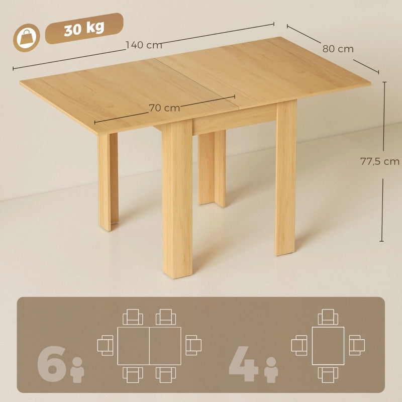 Tavolo da pranzo - estraibile 70/140x80 cm - per 4-6 persone - salvaspazio - per cucina e sala