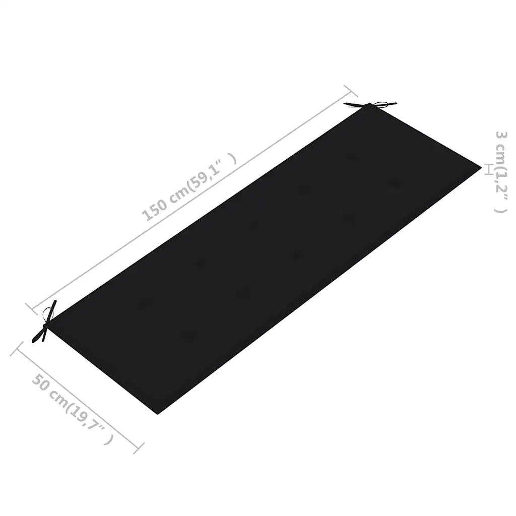 Panchina da Giardino | Panca da Giardino 3 Posti e Cuscino 150cm Massello Eucalipto