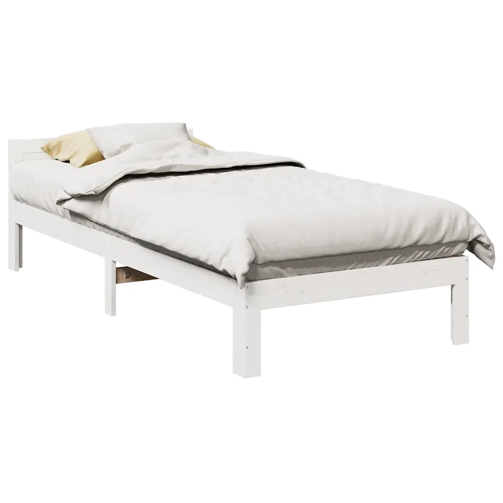 Giroletto senza Materasso Bianco 90x200 cm Legno Massello Pino 859233