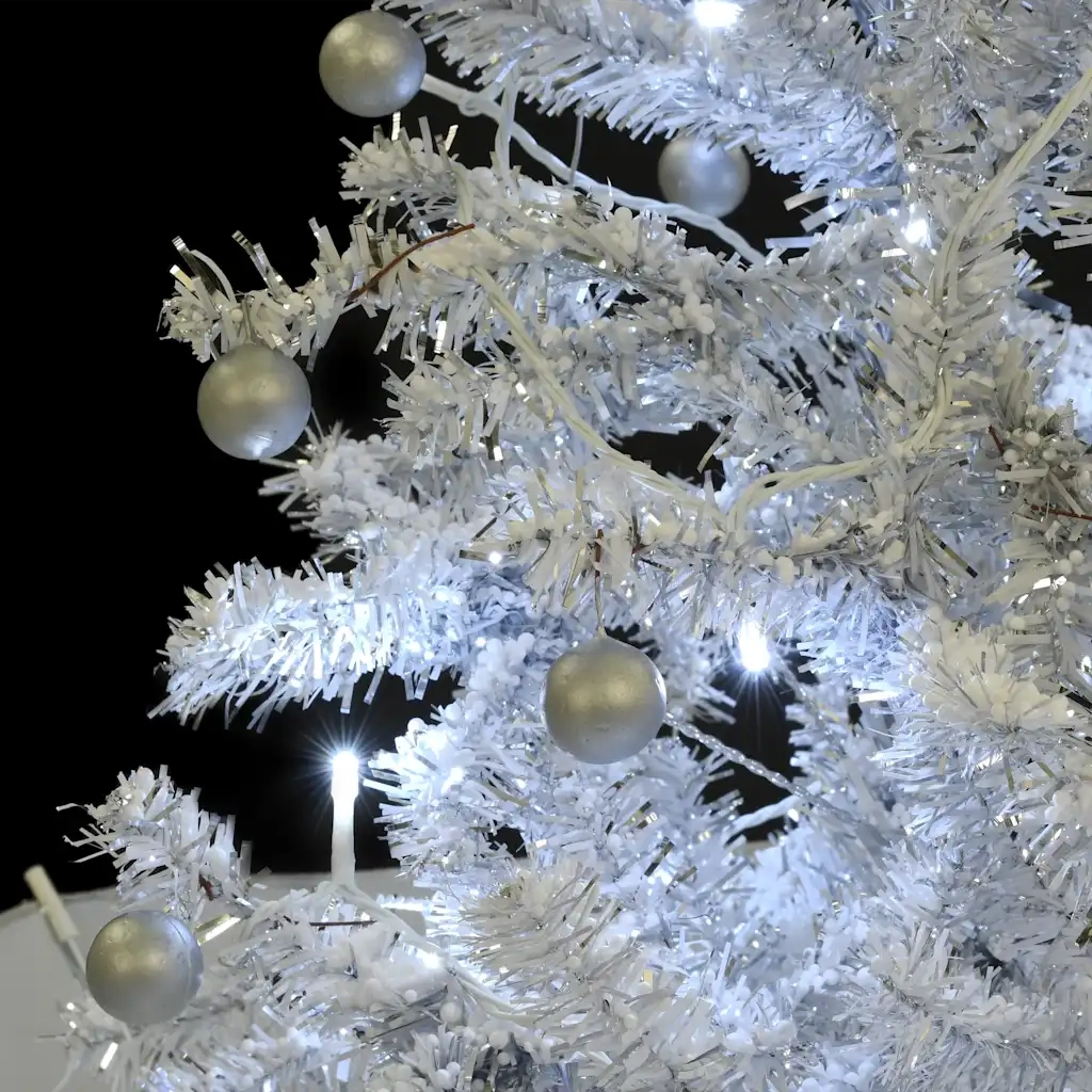 Albero di Natale con Neve e Base a Ombrellone Bianco 75 cm 284332