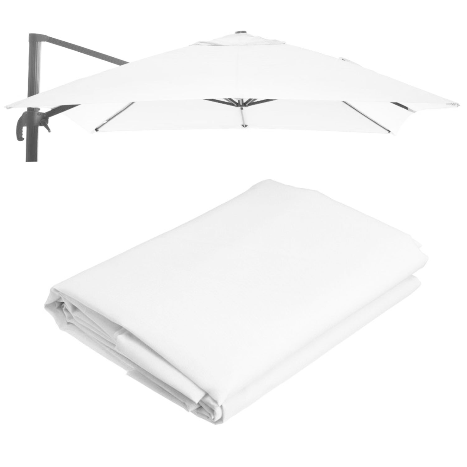 Marvin Telo Ricambio Per Ombrellone Palo Decentrato Giardino Senso 3X3 3X4 Copertura Esterno Bianco/3 X 4