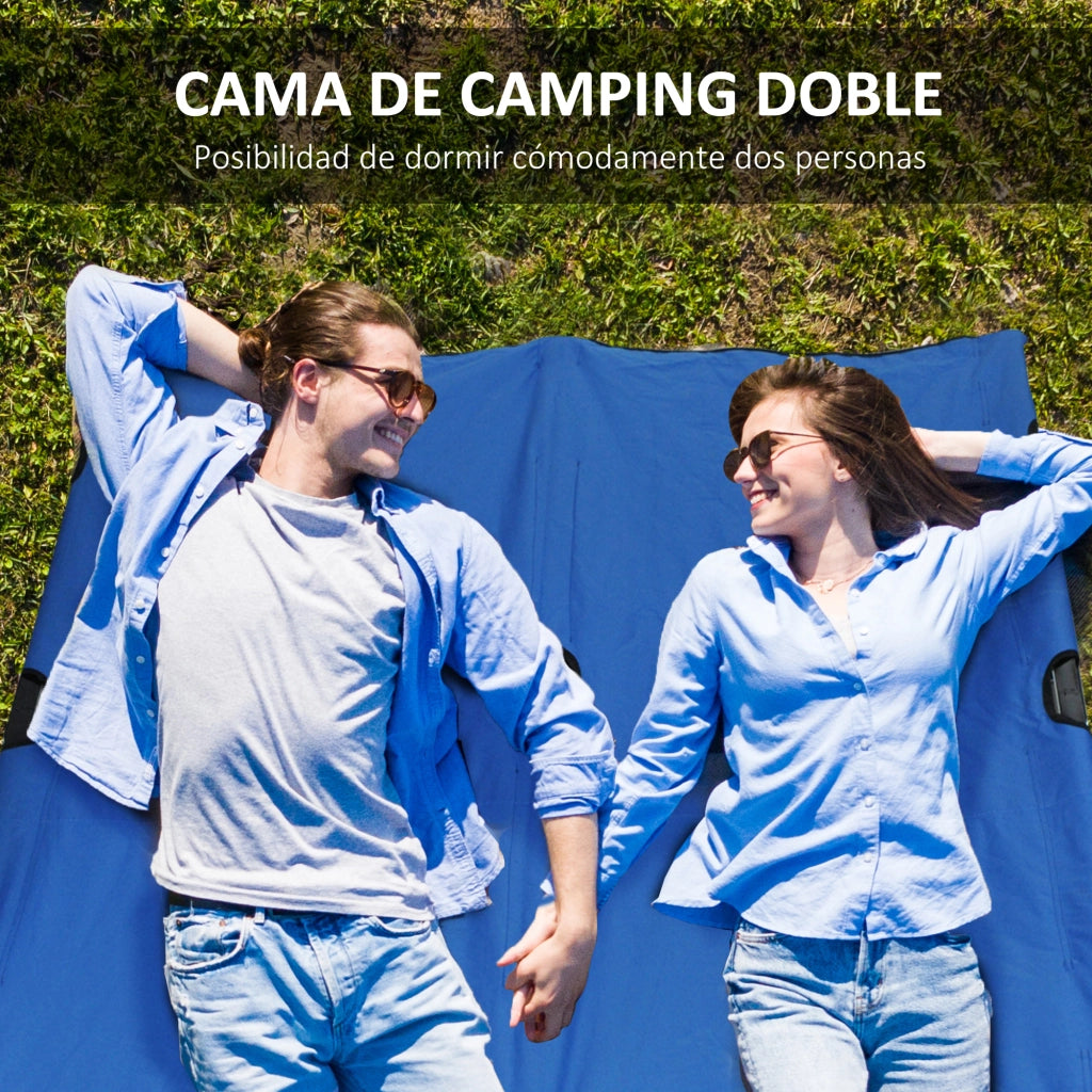 Letto Pieghevole da Campeggio ¨C zephmum ¨C Blu 193x125x40 cm