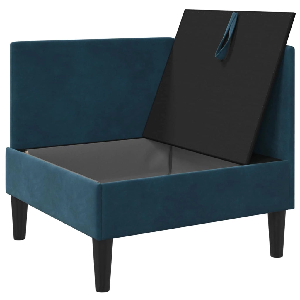 Divano con Stoccaggio Blu Velluto 42027085