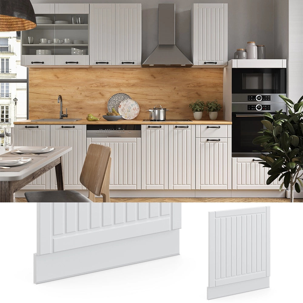 Pannello frontale Fame-Line Bianco rustico/Bianco 60 cm, PL Marmo Vicco