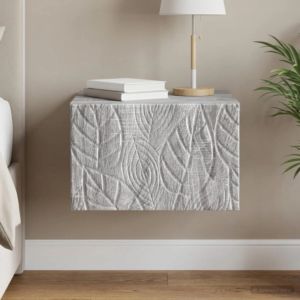 Mobiletto da notte a muro Sonoma grigio 49 x 34,5 x 20 cm 898797