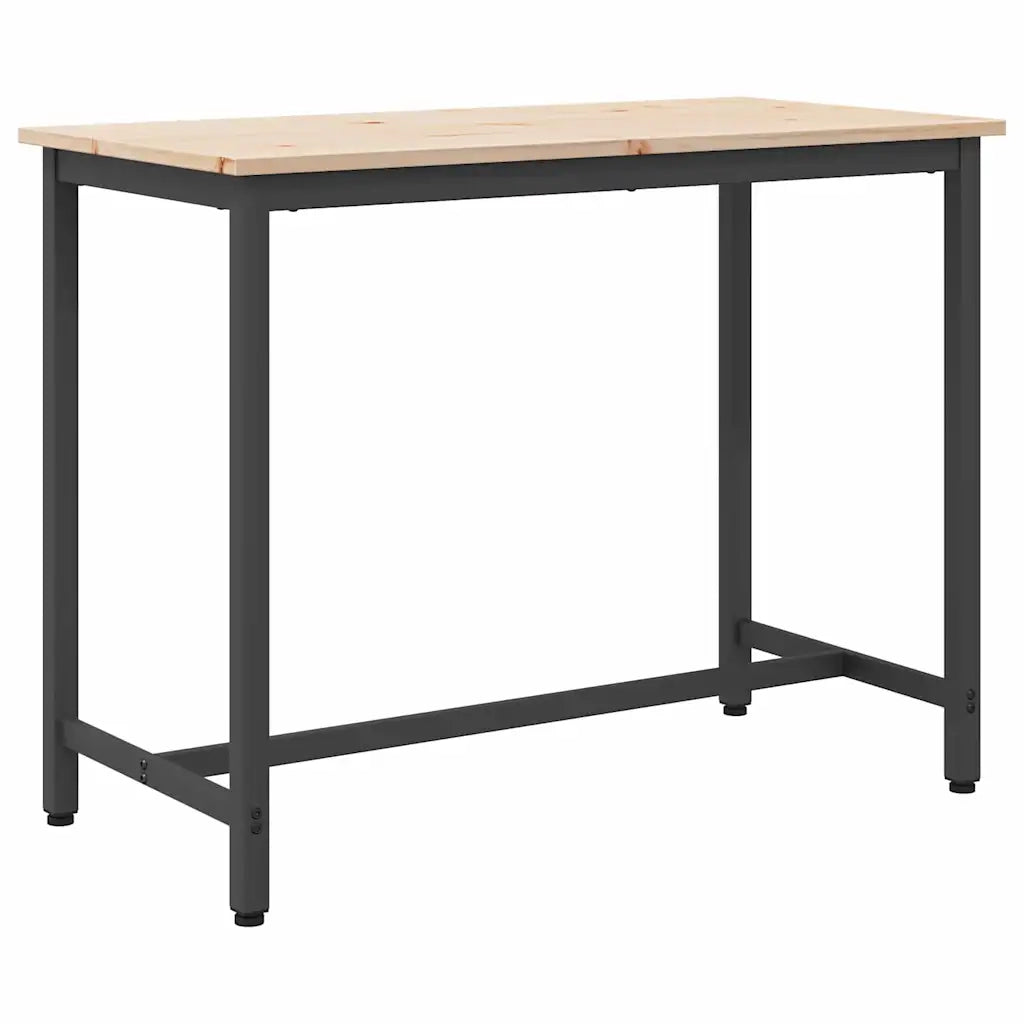 tavolo Naturale 100 x 50 x 77 cm Legno ingegnerizzato e acciaio CFW1761254