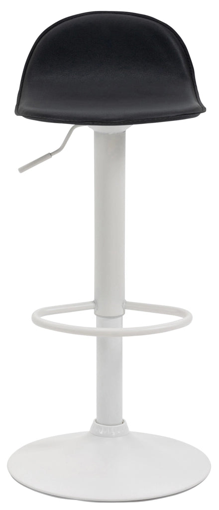Set 2 Sgabelli Alti Lana in Similpelle nero,bianco