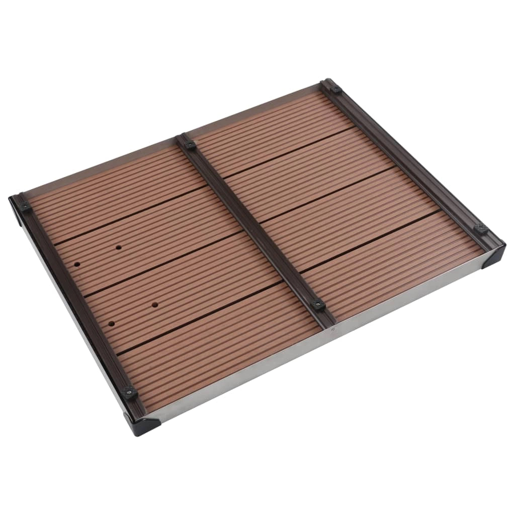 Piatto doccia da esterno in acciaio inox WPC 80x62 cm Marrone 02_0001980