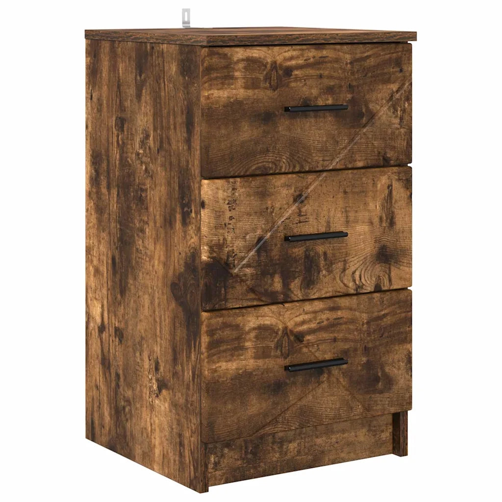 Comodino | Armadio da Notte | Mobiletto da notte Rovere fumo 38 x 38 x 66 cm Legno multistrato