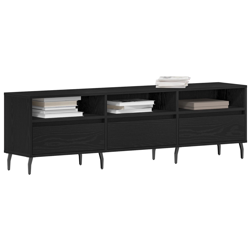 Mobile TV  Nero Rovere 150x30x44,5 cm Legno ingegnerizzato