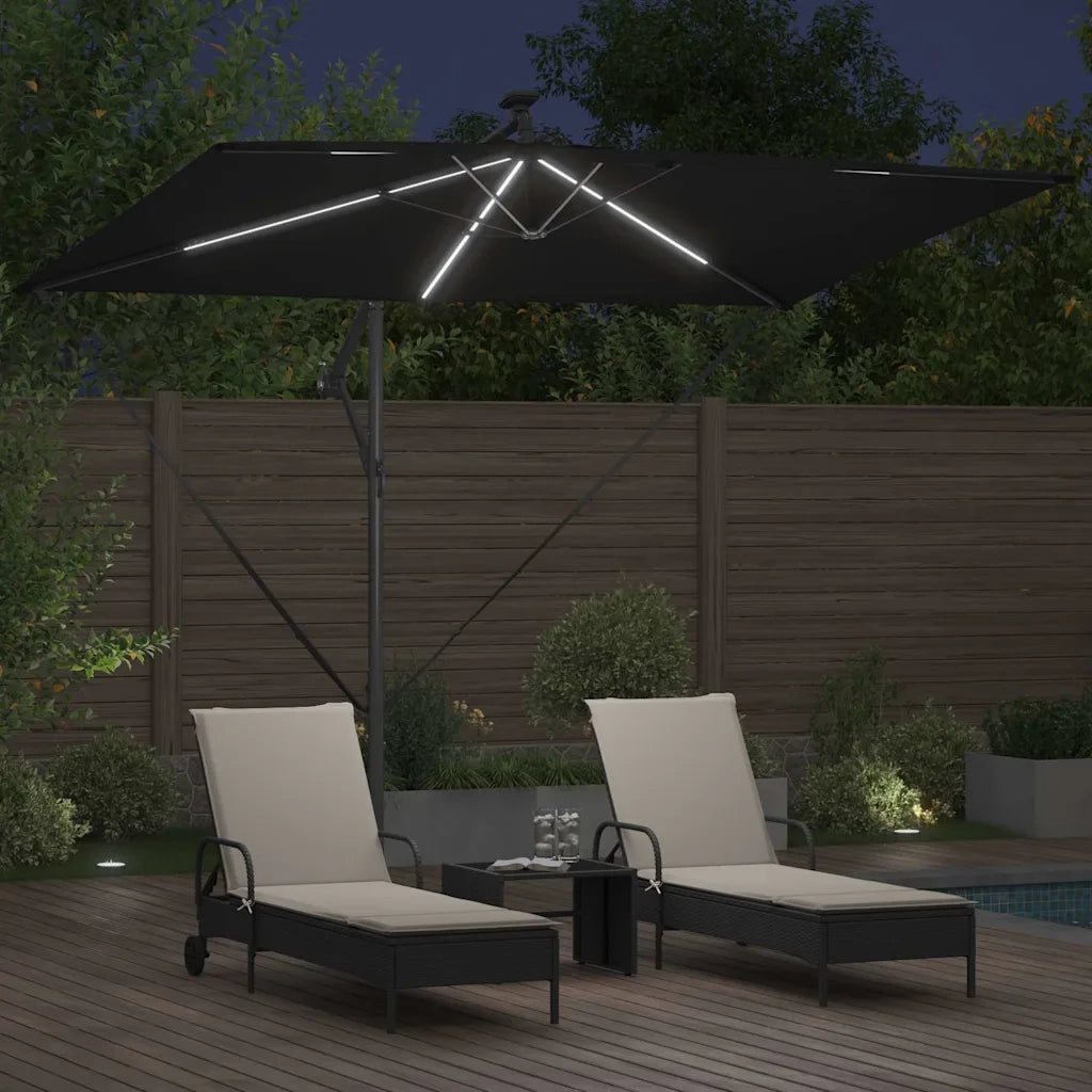 Ombrellone Nero 294 x 200 x 270 cm Poliestere e Alluminio 42003395
