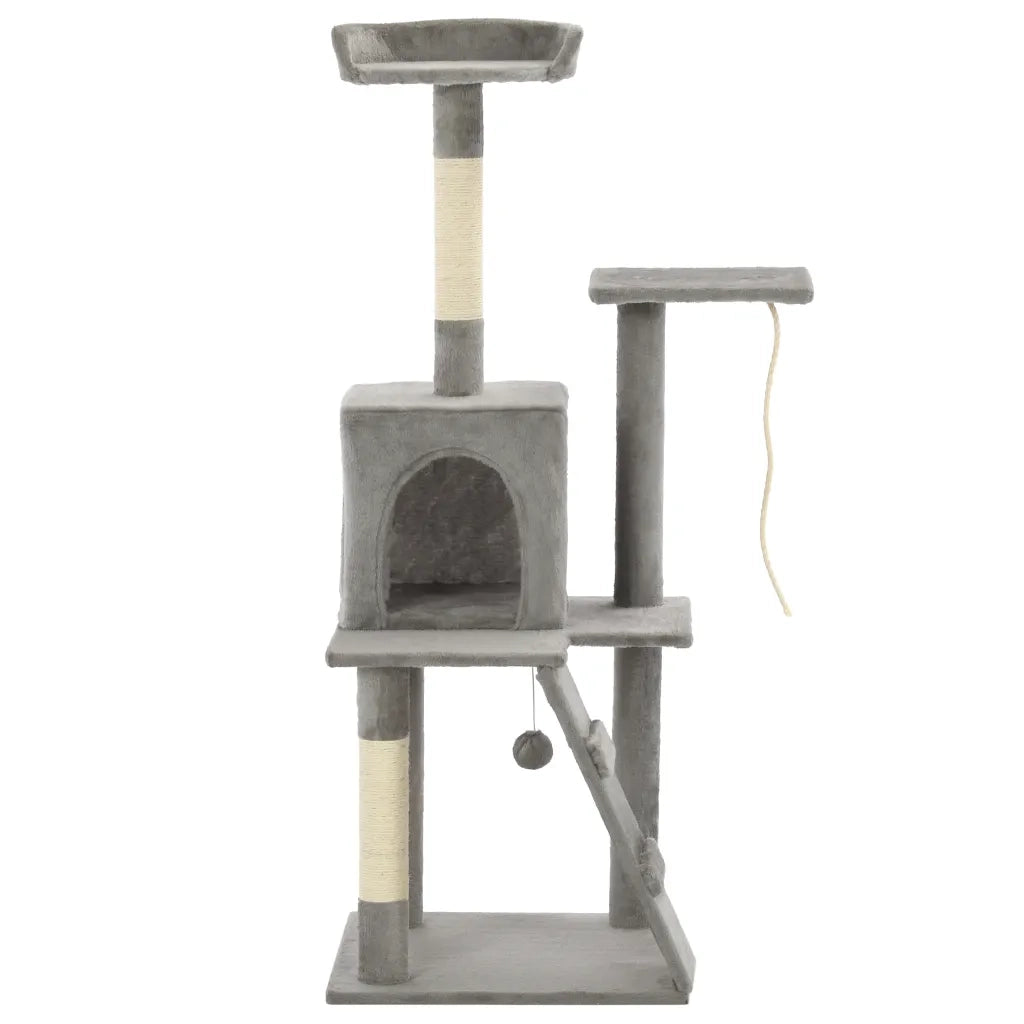 Albero per Gatti con Tiragraffi in Sisal 120 cm Grigio 170590