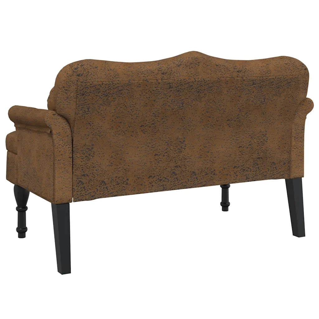 Panca con Cuscini Marrone 120,5x65x75 cm Similpelle Scamosciata CFW7956731