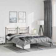 Giroletto con Testiera in Metallo Nero 135x190 cm