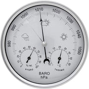 Termometro e Barometro a 3 in 1 - Stazione Meteorologica - Acciaio Inossidabile - Indoor e Outdoor - Previsioni del Tempo - Preciso e Affidabile