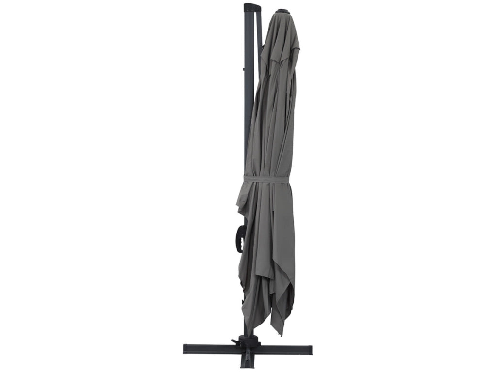 Ombrellone decentrato in alluminio SUN 4 - Rettangolare - 3 x 4 m - Grigio - Piastrelle incluse