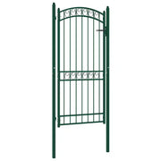 Cancello per Recinzione ad Arco in Acciaio 100x200 cm Verde