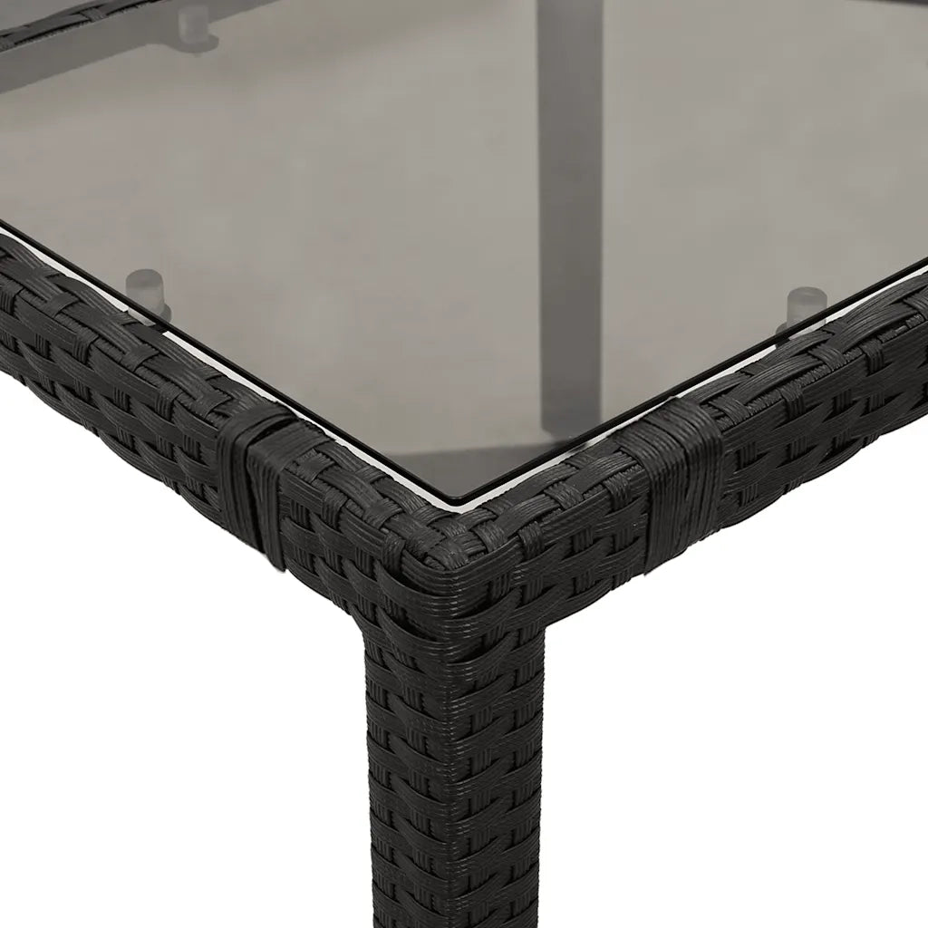 Set BistrÃ² da Giardino 5 pz con Cuscini in Polyrattan Nero