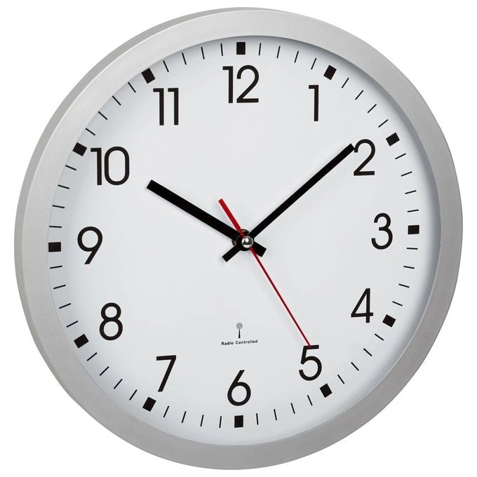 TFA 60.3522.02 Orologio da Parete Radiocontrollato Diametro 30 cm Spessore 4.3 cm colore Argento