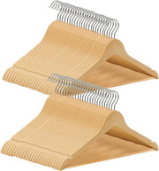 Set di Appigli da Abbigliamento in Legno da 50 - Con Base Antiscivolo e Gancio Rotativo a 360°