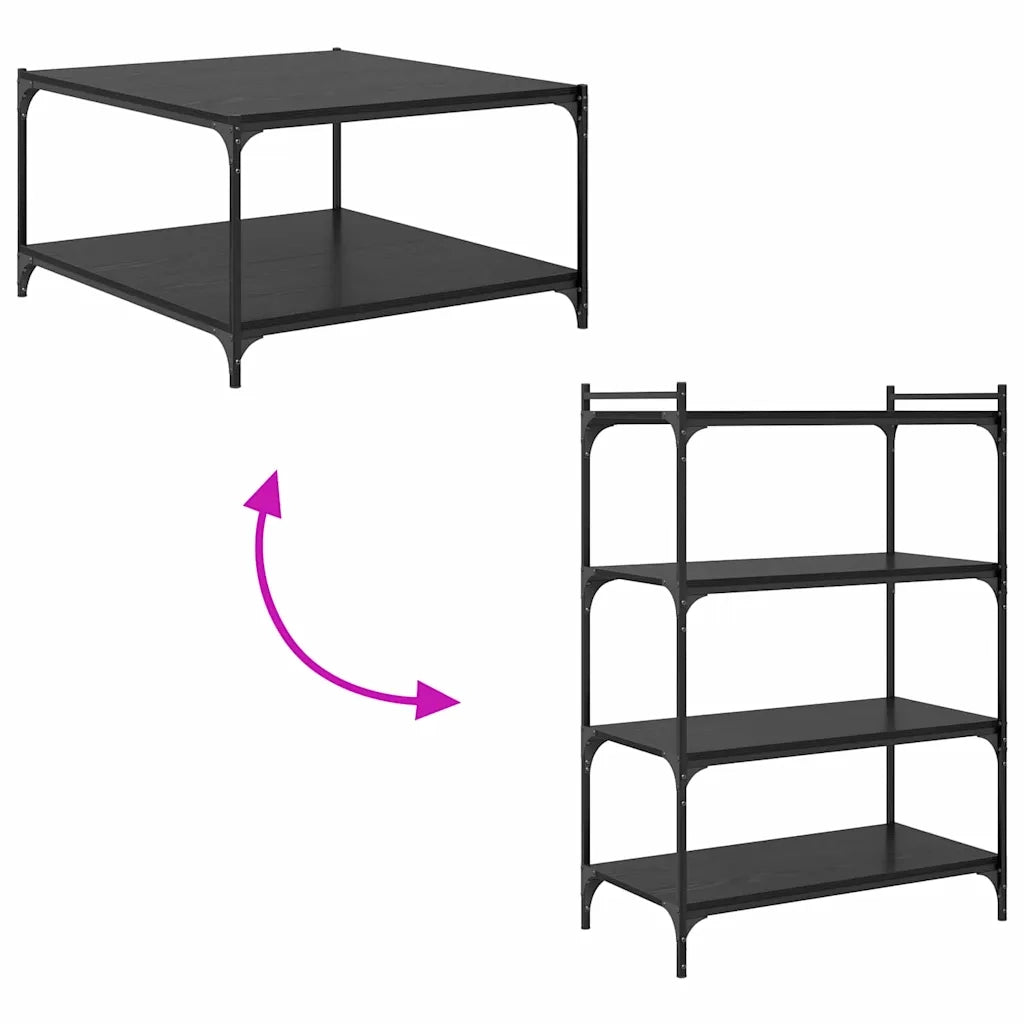 vidaXL Scaffale 4 pcs Nero 80 x 40 x 1.5 cm Legno multistrato