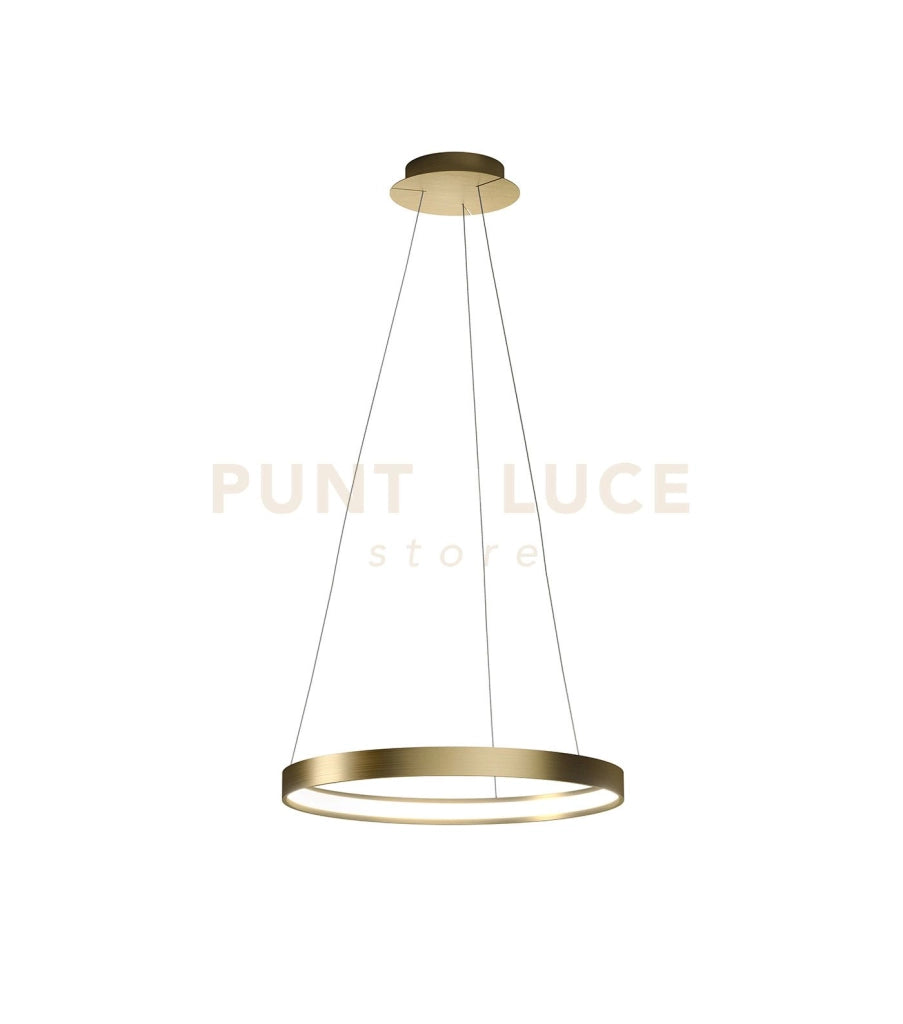 ANELLO LAMPADARIO A SOSPENSIONE ORO SPAZZOLATO DIAM.55cm 3000K 2965LM 33W DIMMERABILE