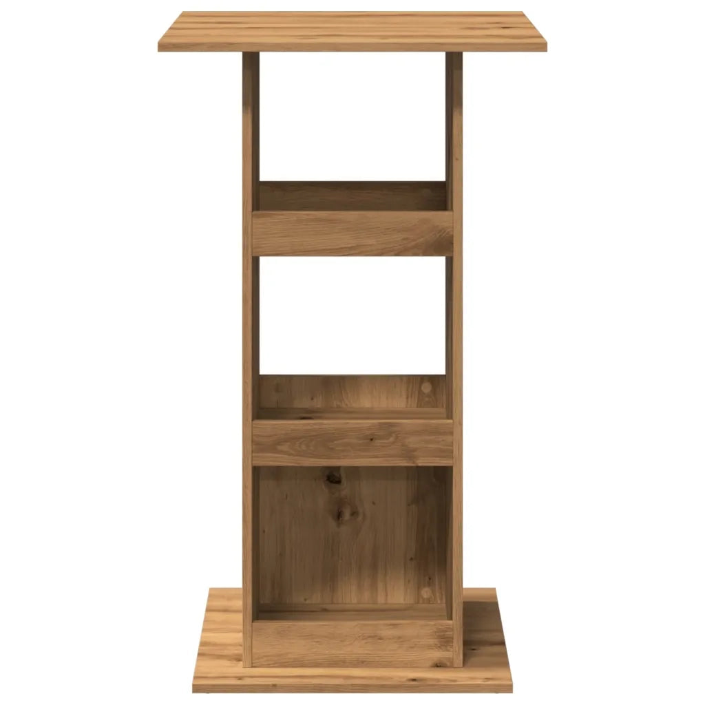 Tavolo Bar Portaoggetti Rovere 60x60x102 cm Legno Multistrato 854336