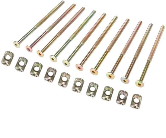 Kit di sostituzione per accessori di arredamento - 120 mm - 10 pezzi - M6 viti - Componenti di fissaggio - Acciaio inossidabile - Kit di sostituzione per hardware - Componenti di fissaggio