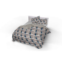 Copripiumino Matrimoniale con Stampa sul Sacco e Federe Doubleface Pennellate