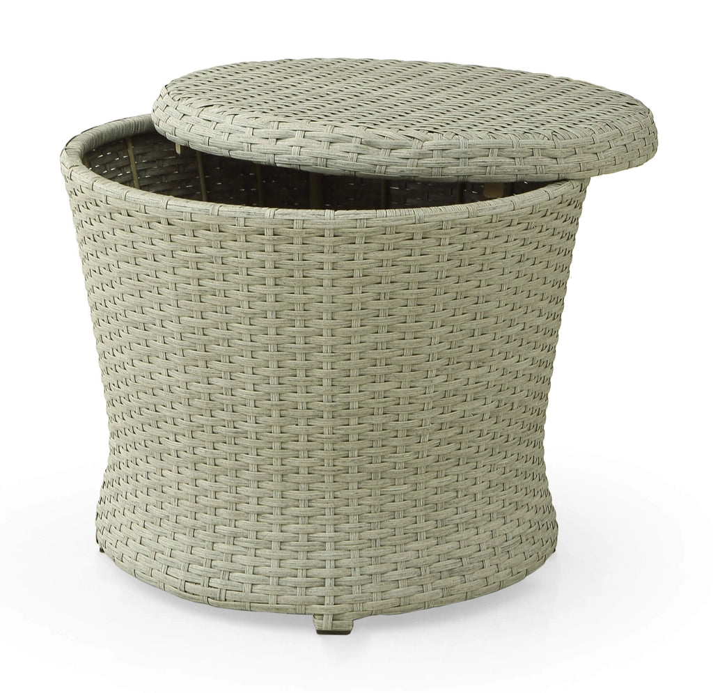 Set Salotto da Giardino Tavolino 2 Poltrone e 2 Poggiapiedi in Rattan Kraus Vasari Beige