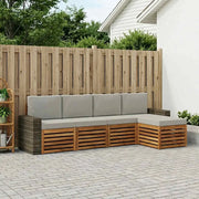 Set di divani da esterno 5 pcs Naturale e Grigio Chiaro