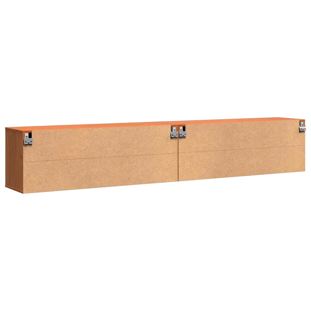Armadietto a muro con lo scaffale Marrone cerato Pino massello 869862