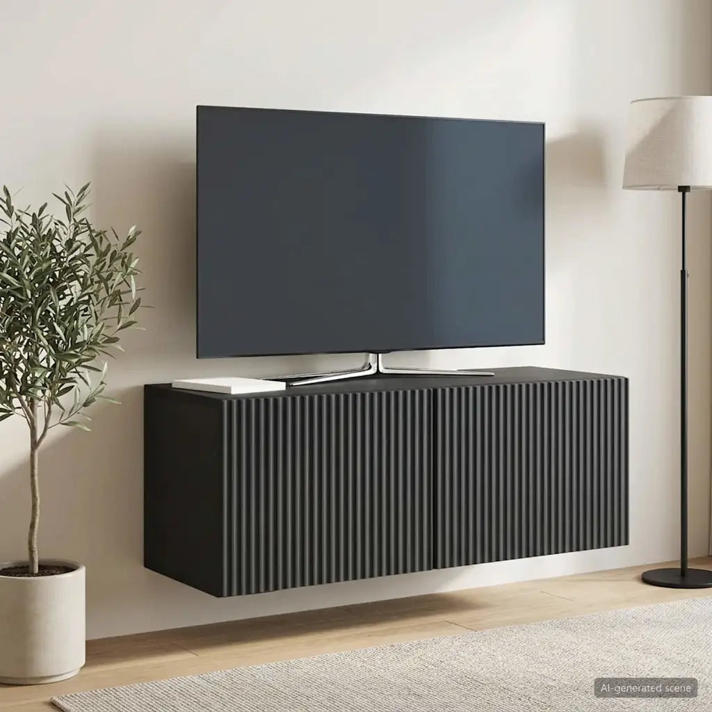 Mobile Porta TV da Muro Nero 78,5 x 31 x 30 cm 898546