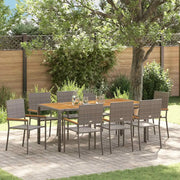 Set da Pranzo per Giardino 9 pcs Grigio polyrattan 3365413