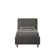 Letto singolo senza rete imbottito 80x190 microfibra grigio Antea
