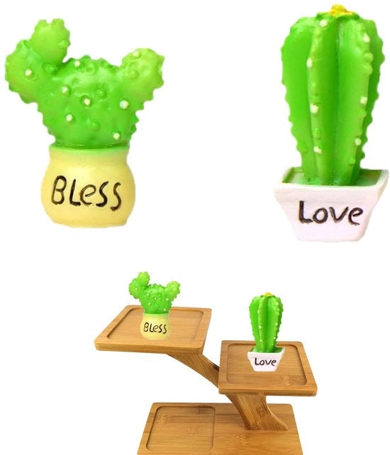Set di piante miniatura da 2 - decorazione per giardino - decorazione per ufficio - decorazione con cactus - piccolo cactus per auto - forma unica - decorazione con cactus