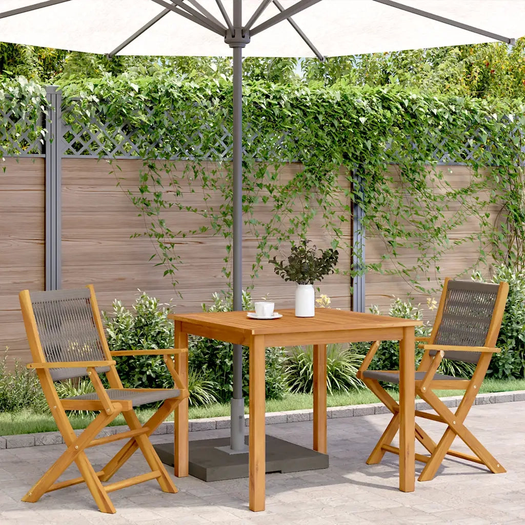 Sedie Giardino 2 pz | Sedie da Esterno Grigie Legno Massello Acacia e Polipropilene