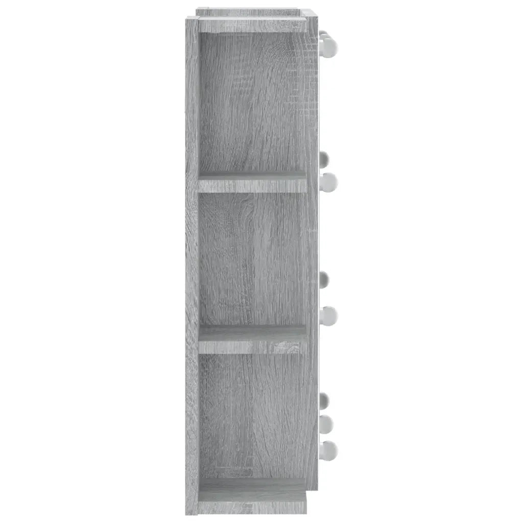 Mobile a Specchio con LED-Armadietto a Specchio Grigio Sonoma 70x16,5x60 cm