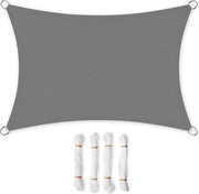 Ombrellone acqua resistente fino a 1000 mm di colonna d'acqua, protezione UV del 93%, ombreggiatura con tessuto di poliestere resistentente alla abrasione, resistente al fuoco, per giardino, balcone, terrazzo, campeggio, 3 x 2 m, grigio fumo.