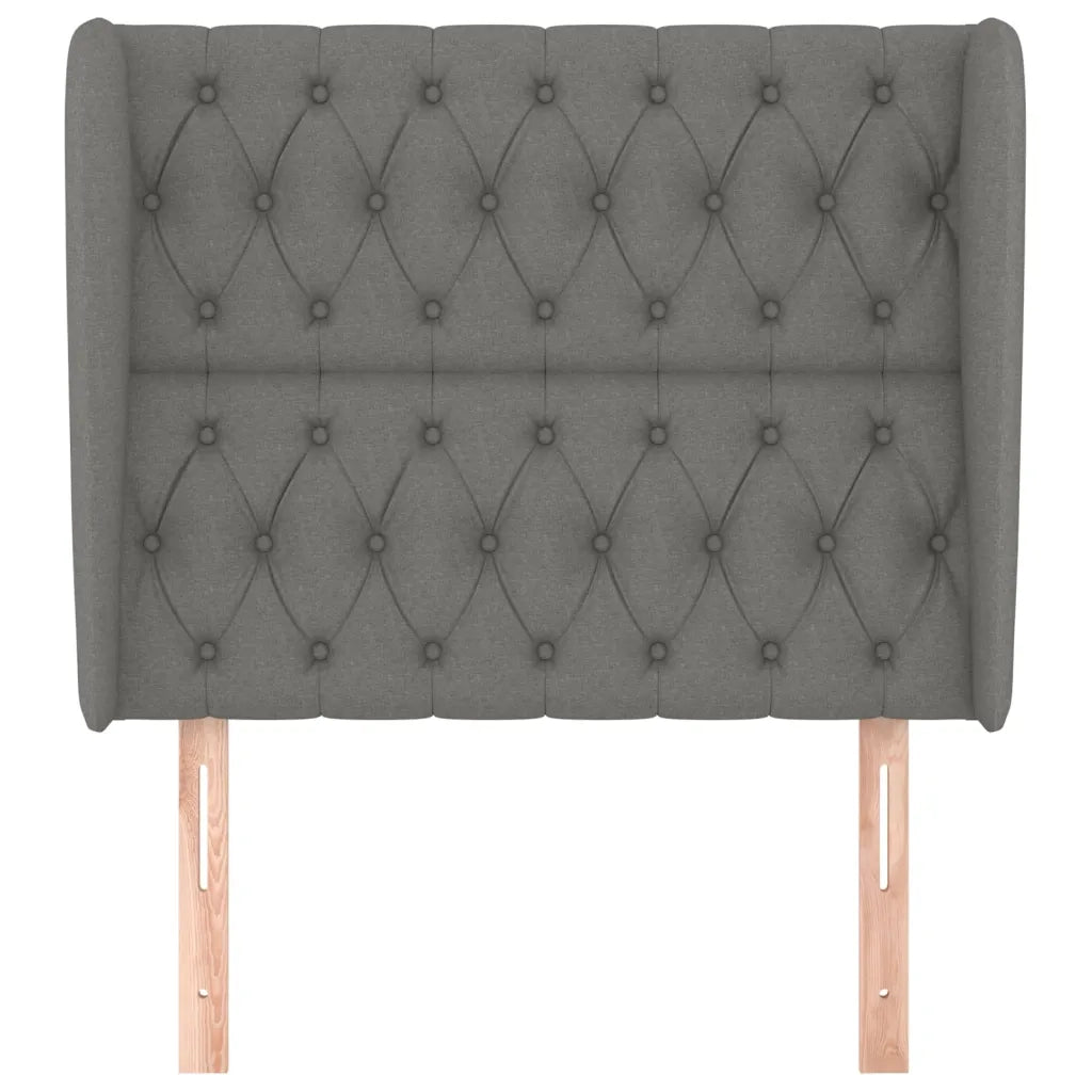 Testiera ad Orecchio Grigio Scuro 93x23x118/128 cm in Tessuto 3118275