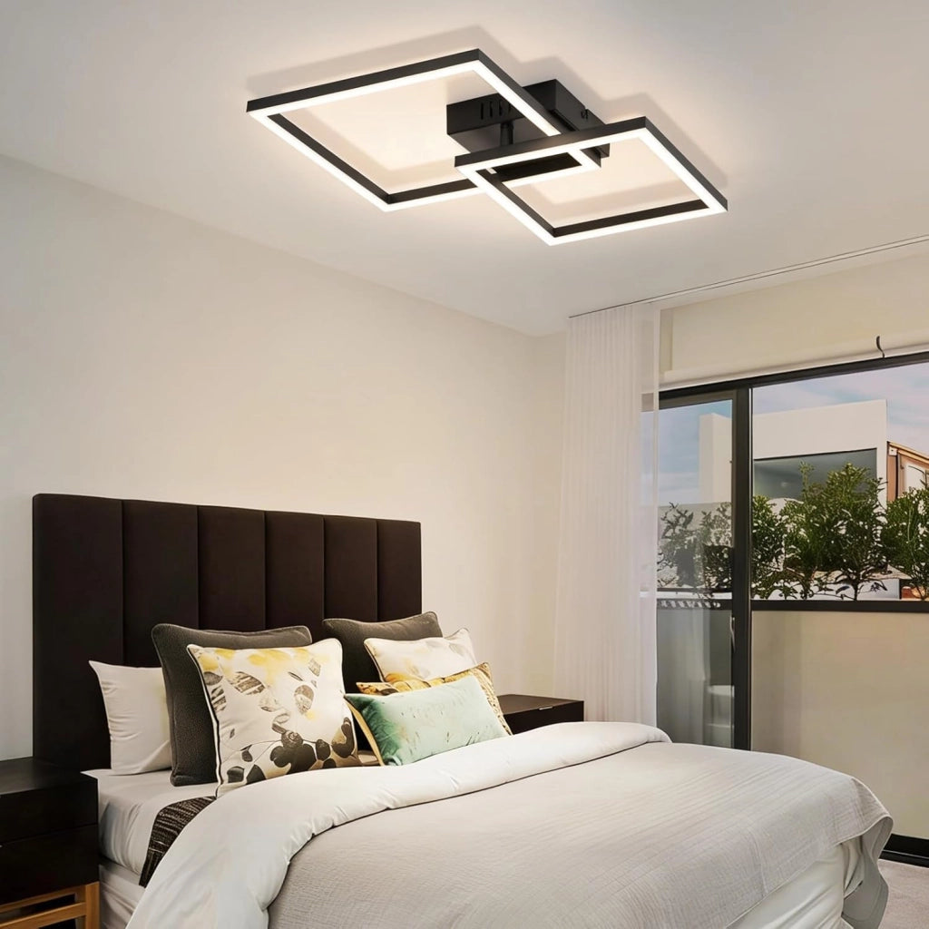 ZMH Plafoniera LED nera 20W 4000K moderna lampada da soffitto per soggiorno camera da letto corridoio ufficio